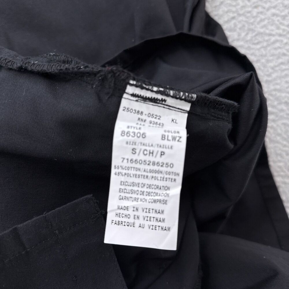 Dickies EDS Medical Scrub Jacket Womens Small Black Warm Up Snap Front 86306 - Picture 7 of 8